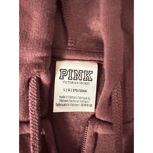 PINK Victoria Secret Large Mauve Matching Set Zip Up Hoodie And Bike Yoga Shorts - Picture 7 of 15